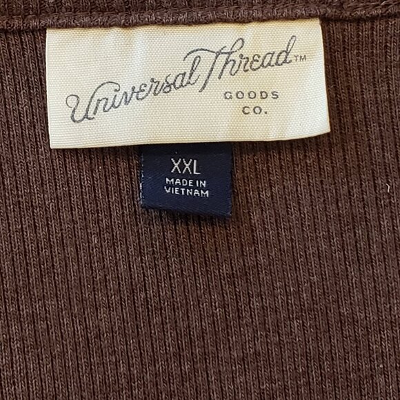 Rib V-Neck Long Sleeve Shirt (Bundle of 2) Brown and White:  Size:  XXL - Picture 13 of 13